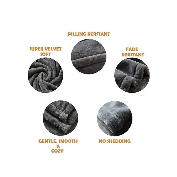 Peace Joy Soft Throw Blanket Blue Gold NEW - Picture 5 of 7